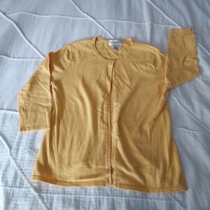 EUC Chadwicks yellow cardigan sweater S